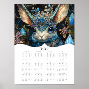 Poster 2026 Imaginaire Rabbit Pleine Année Calendrier du 