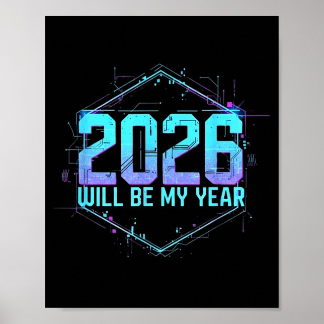 Poster 2026 Will Be My Year Motivational Sitive Mindset Q (Devant)