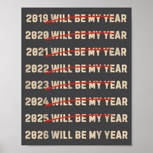 Poster 2026 Will Be My Year New Years Eve Resolution List (Devant)