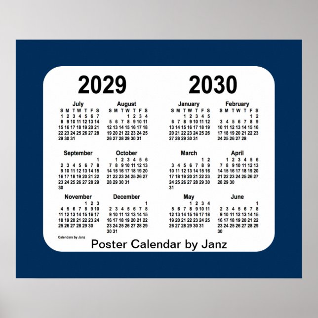 Poster 2029-2030 Boîte de police Calendrier de l'école bl (Devant)