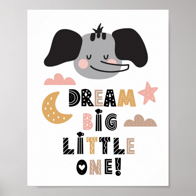 Poster (20,3 x 25,4 cm) - Elefant (Vorne)