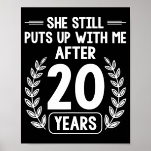 Poster 20 Ans De Mariage Mari Funny 20e Anniversaire