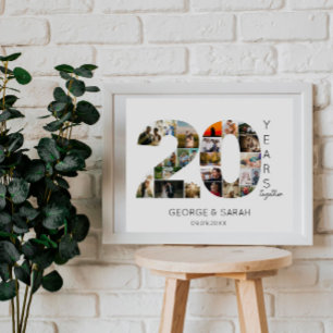 Poster 20 ans de mariage photo Collage Anniversaire Maria