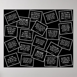 Poster 20 citations de volleyball en noir et blanc