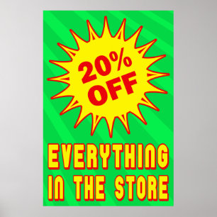 POSTER 20 % DE LA POSTE DE VENTE AU DÉTAIL