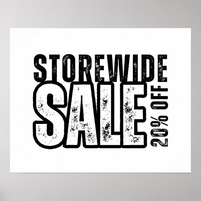 Poster 20 % de réduction sur la vente, affichage magasin  (Devant)