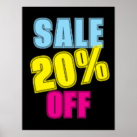 20% Signe de vente, Signal de magasin de détail, V
