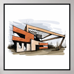 Poster 20x20 Abstrait House Wall Art