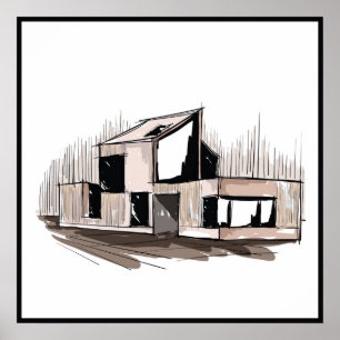 Poster 20x20 Abstrait House Wall Art