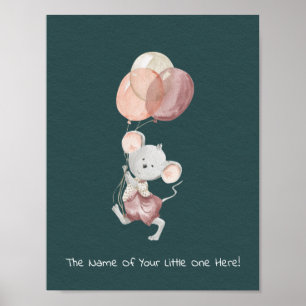 Poster (21,6 x 27,9 cm) - Little Mouse With Balloo