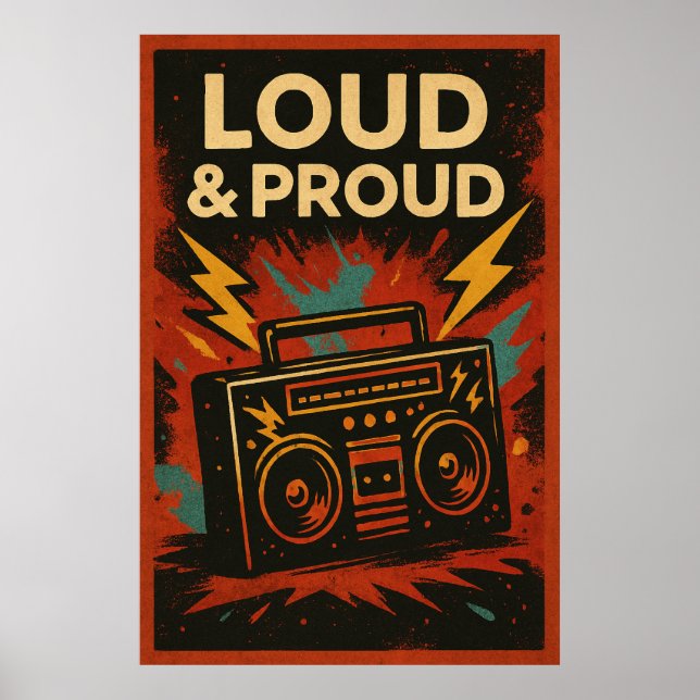 Poster 21, Loud et Fière, Vintage (Devant)