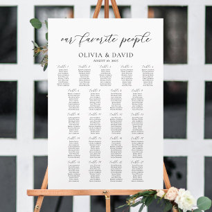 Poster 21 Tables Plan de table de nos personnes préférées