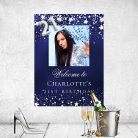 21e anniversaire bleu argent étoiles photo bienven