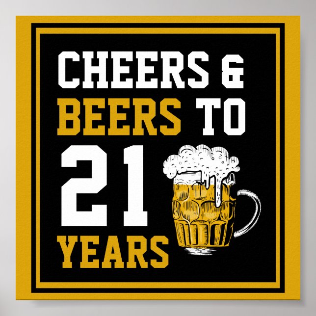 Poster 21e anniversaire Cheers & Bières à 21 ans (Devant)