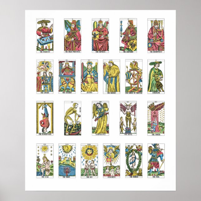 Poster 22 Cartes de Tarot Fortune (Devant)
