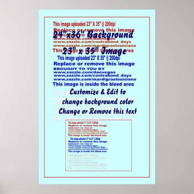 Poster 24" x 36" Hintergrund für 23" x 35" Bild (Vorne)