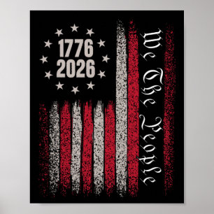 Poster 250 Ans 1776 2026 250e Anniversaire Drapeau États-