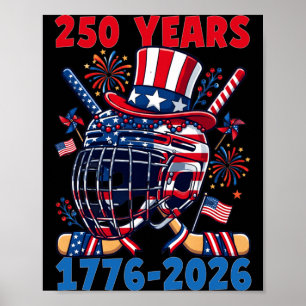 Poster 250 ans 1776 2026 250e anniversaire Hockey sur gla