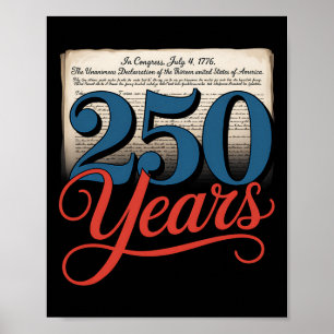 Poster 250 Ans 1776 Déclaration D'Indépendance Usa Gif