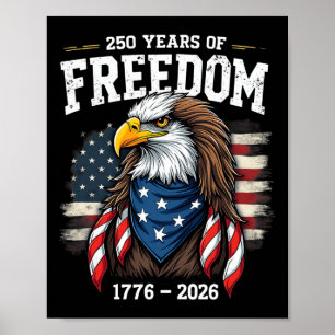 Poster 250 Ans Aigle Et Drapeau 1776-2026 250e Anniversai