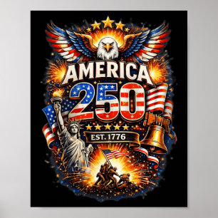 Poster 250 Ans Américain 1776 2026 250e Anniversaire Usa