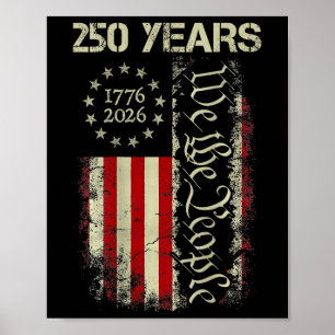 Poster 250 Ans Amérique 1776 2026 Nous Le Peuple Drapeau