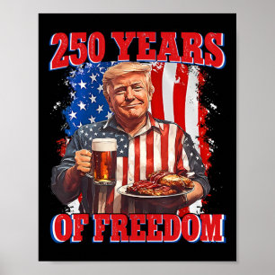Poster 250 Ans Amérique Trump 4 juillet 2026 Liberté Indé