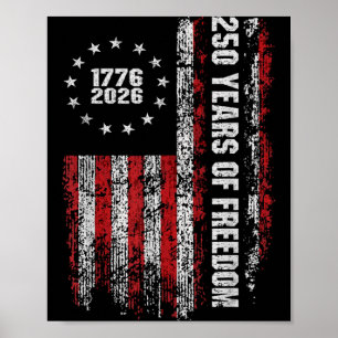 Poster 250 Ans de dom Amérique 1776 2026 Drapeau
