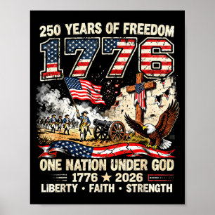 Poster 250 ans de liberté 1776 une nation sous dieu États