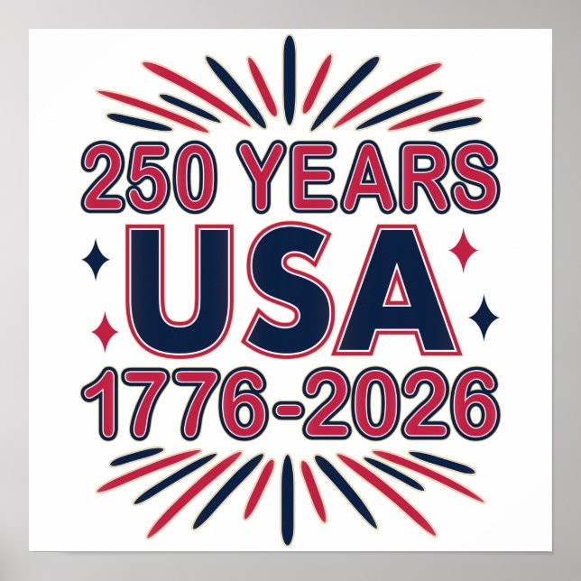 Poster 250 ans USA | Semiquinentenaire 1776-2026 (Devant)