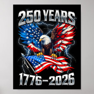 Poster 250e 4 juillet 250 ans d'anniversaire américain