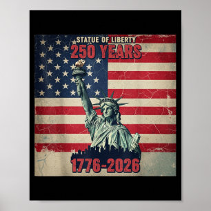 Poster 250e anniversaire de l'Amérique 1776 2026 4 juille
