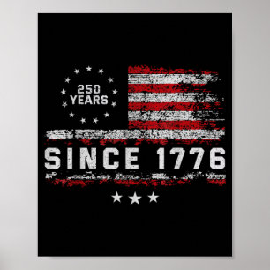 Poster 250e anniversaire États-Unis 250 ans 4 juillet