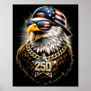 Poster 250e anniversaire États-Unis drôle 4 juillet indép