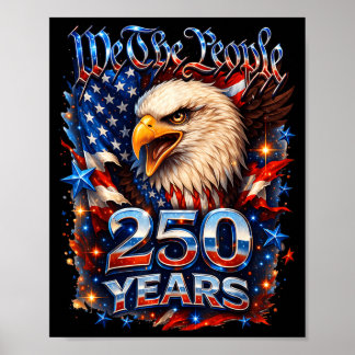 Poster 250e anniversaire USA aigle patriotique 250e