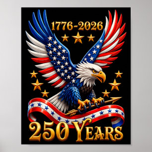 Poster 250e anniversaire USA aigle patriotique 250e 4e