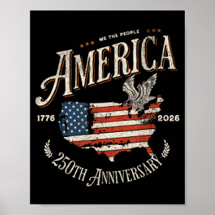 Poster 250e anniversaire Usa Patriotique 4 juillet