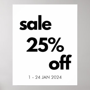 Poster 25% de réduction sur la vente Signal, vente au dét