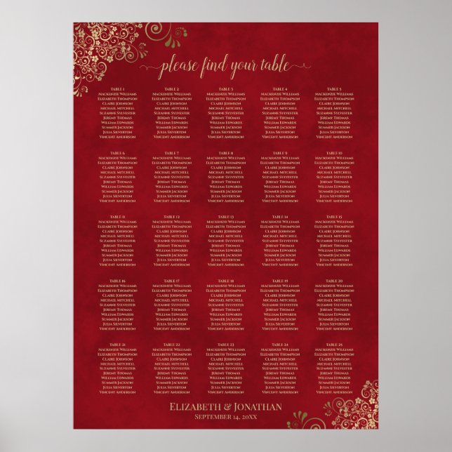 Poster 25 Frilles d'or sur le Mariage rouge (Devant)