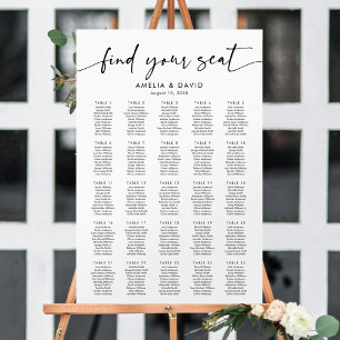 Poster 25 Tables Trouvez Votre Place Plan de Table