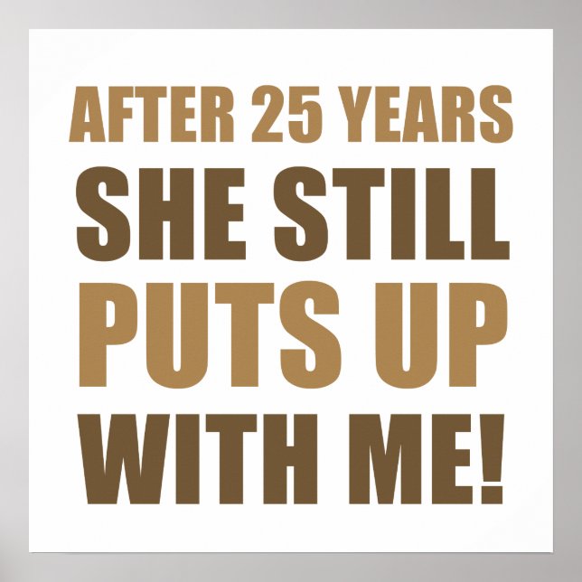 Poster 25e anniversaire Humour pour hommes (Devant)
