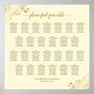 Poster 26 Mariage de table Plafonds en crème et or