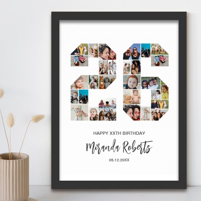 Poster 26e anniversaire Numéro 26 Photo personnalisée Col (Créateur téléchargé)