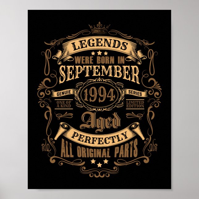 Poster 27 ans Anniversaire Légende Juillet 1994 27e (Devant)