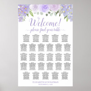 Poster 28 Table Plan de Table Mariage Fleurs de Lavande