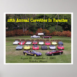 Poster 28ème Corvette annuelles dans le paradis