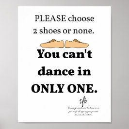 Poster 2 Chaussures ou Aucun White Dance Studio