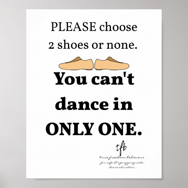 Poster 2 Chaussures ou Aucun White Dance Studio (Devant)