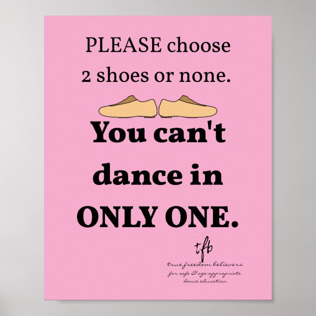 Poster 2 chaussures ou aucune Lt. Rose Danse Studio (Devant)