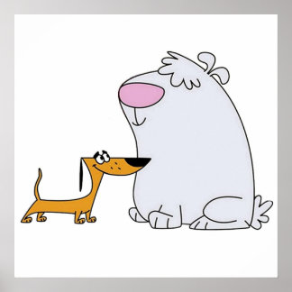 Poster 2 Chiens Stupides